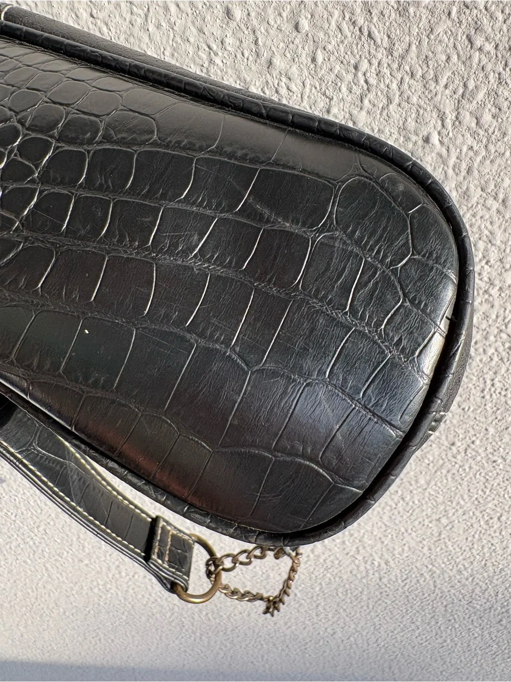 Y2K Leather Shoulder Bag - Black